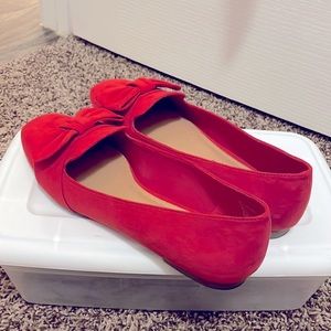 Cute bow red ballerinas Size 9 Women Christian Siriano